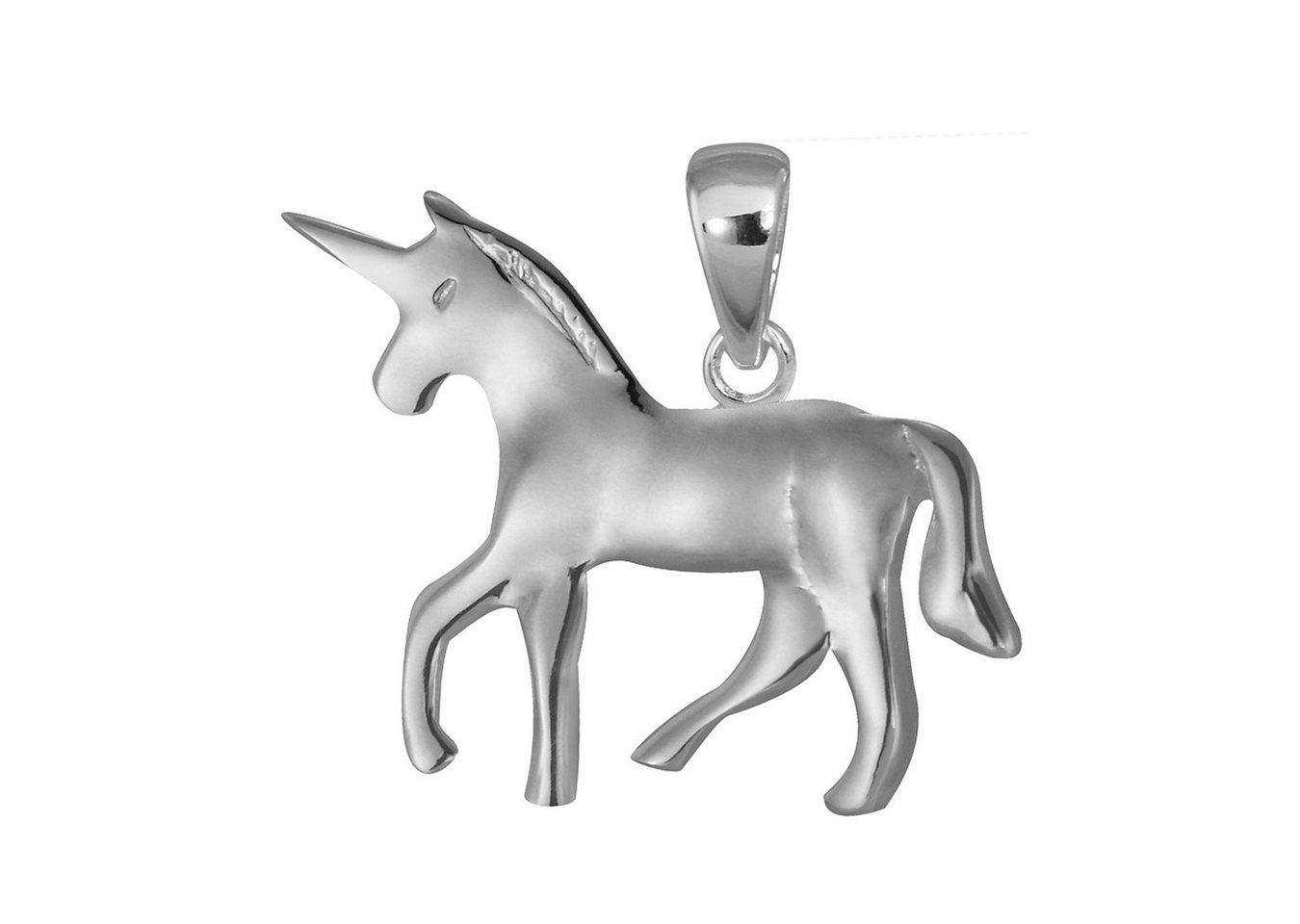 Teenie-Weenie Kettenanhänger Teenie-Weenie Ketten Anhänger Einhorn SD, Einhorn Kettenanhänger 925 Sterling Silber, Farbe: silber von Teenie-Weenie