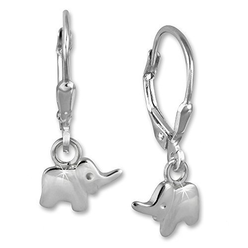 Teenie-Weenie Ohrringe für Kinder 925 Silber Ohrhänger Elefant glanz SDO571J Silber Ohrhänger von Teenie-Weenie