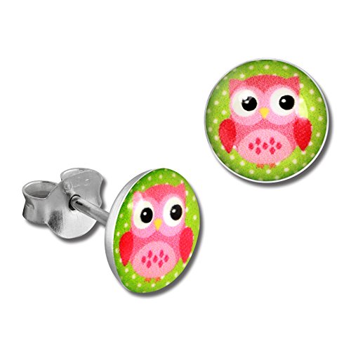 Teenie-Weenie Ohrringe 8mm Kinder 925 Silber Ohrstecker Eule rosa grün SDO85135 Silber Ohrstecker Teenie-Weenie Ohrringe 8mm Kinder 925 Silber Ohrstecker Eule rosa grün SDO85135 Silber Ohrstecker von SilberDream