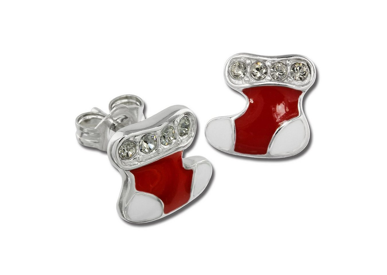 Teenie-Weenie Paar Ohrstecker Teenie-Weenie Ohrringe Kinder Silber (Ohrstecker), Kinder Ohrstecker Nikolausstiefel aus 925 Sterling Silber, Farbe: silb von Teenie-Weenie