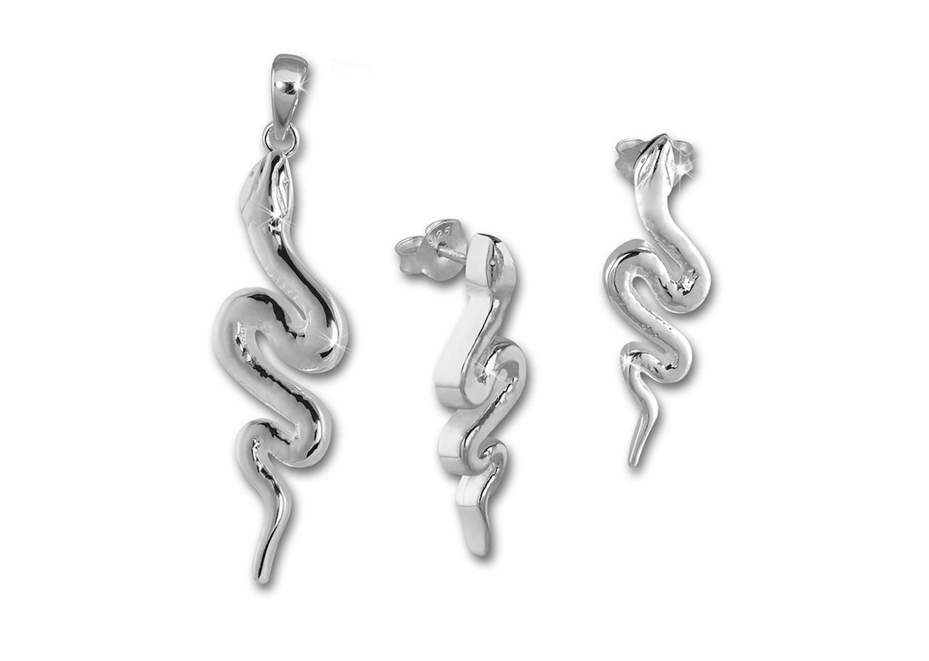 Teenie-Weenie Schmuckset Teenie-Weenie Anhänger und Ohrringe (Schmuckset, 2-tlg., Schmucksets), Schmucksets (Schlange) 925 Sterling Silber, Farbe: silber von Teenie-Weenie