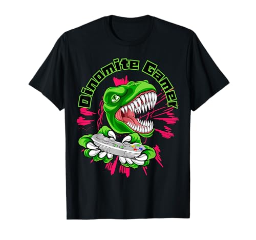 Dinomite Gamer Kinder Videospiel T-Rex Gaming Dinosaurier Roaring T-Shirt Dinomite Gamer Kinder Videospiel T-Rex Gaming Dinosaurier Roaring T-Shirt von Teens Cool Dinosaur Era Green Gaming Lizard Lover