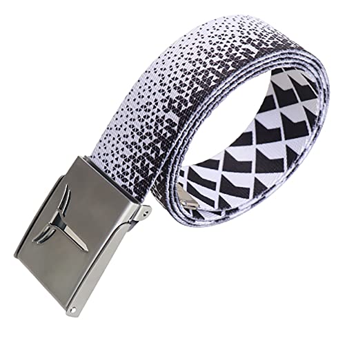 Teeoff Bedruckter Gurtband Gürtel Reversible Metallschnalle, Schwarz mit silberfarbener Schnalle, 47.2" Teeoff Bedruckter Gurtband Gürtel Reversible Metallschnalle, Schwarz mit silberfarbener Schnalle, 47.2" von Teeoff
