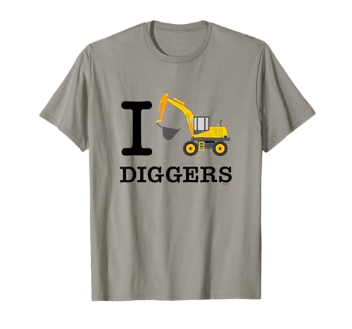 I Love Diggers T-Shirt, cooles Kinder-Traktor-T-Shirt T-Shirt von Tees of Love