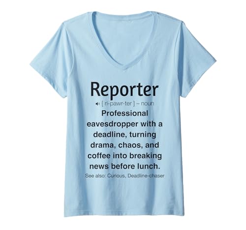 Damen Reporterin T-Shirt mit V-Ausschnitt Damen Reporterin T-Shirt mit V-Ausschnitt von Tees & Gifts for Reporters
