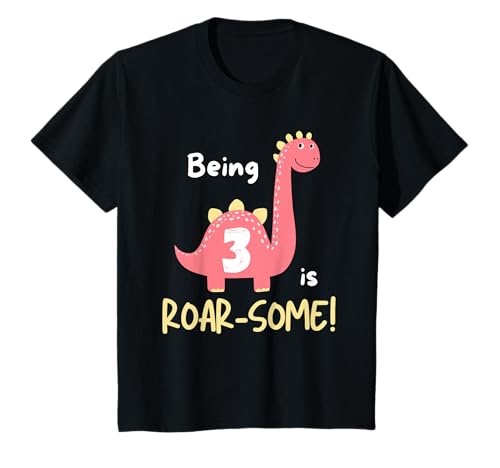 Kinder Being 3 is Roarsome Birthday Girl Party Dinosaurier Awesome T-Shirt Kinder Being 3 is Roarsome Birthday Girl Party Dinosaurier Awesome T-Shirt von Teesbybirthday