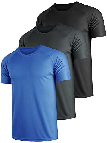 Teesmen 3 Pack schnell trocknende T Shirt Laufshirts Männer Sport Tops Gym Wicking Athletic T Shirts Atmungsaktiv Workout Shirts（Multicolor set2-2XL） von Teesmen
