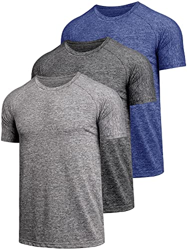 Teesmen 3er-Pack Herren schnell trocknend Kurzarm leicht und atmungsaktiv Sport-T-Shirt Gym Wicking T Shirt（Multicolor set1-L） von Teesmen