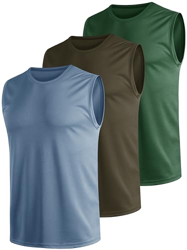 Teesmen Tank Top Herren Tanktop Muskelshirts Ärmelloses Shirt Achselshirts Axelshirt Muscle Sommer Sport Gym Lauf Fitness Atmungsaktiv MäNner Set 3er Pack (5, XXL) von Teesmen