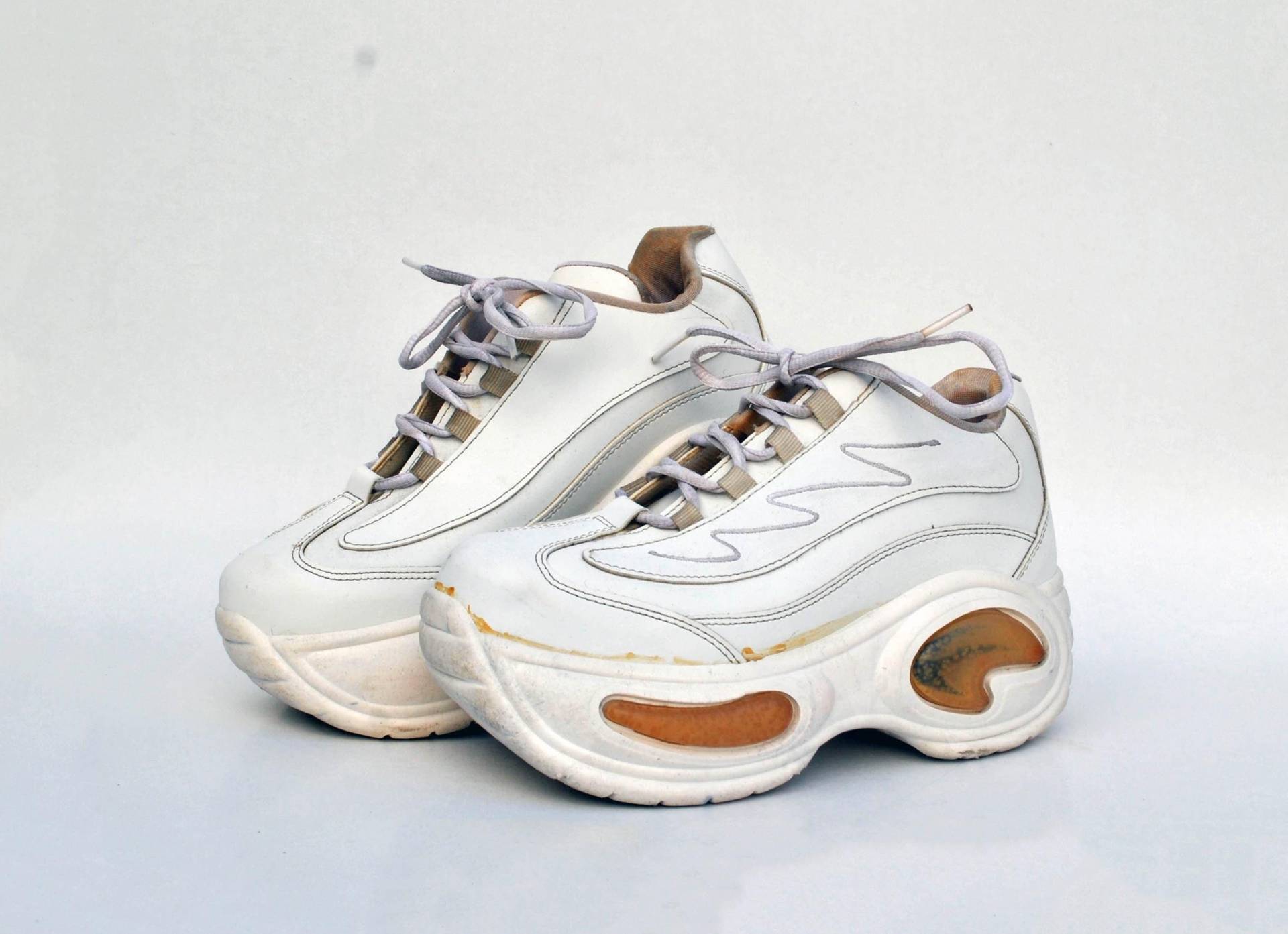 Weiße Plateau 90Er Damen Sneakers 80Er 70Er von Teever