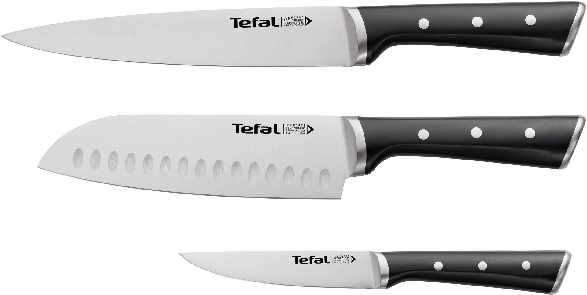 Tefal Messer-Set "K232S374 Ice Force" Edelstahl, lang anhaltende Schneidleistung und Schärfe von Tefal