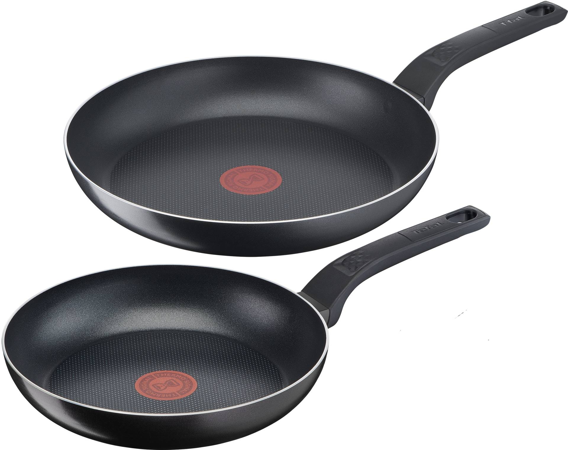 Tefal Pfannen-Set "Easy Cook & Clean, Antihaftbeschichtung, nicht induktionsgeeignet" Aluminium Set, 2x Bratpfannen Ø 24/28 cm, 2 Stk. tlg. Thermo-Signal Technologie, einfache Reinigung, Made in France, B55590 von Tefal
