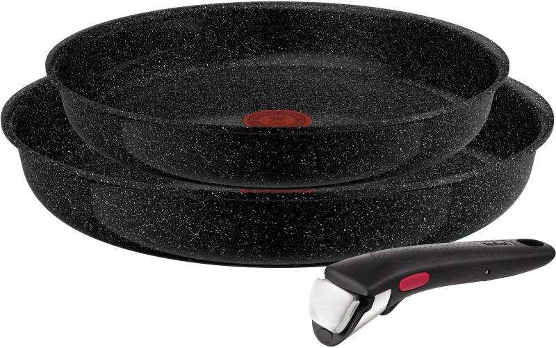 Tefal Pfannen-Set "Ingenio Intens Ceram" Aluminium Set, 3 Stk. tlg. abnehmbarer Griff, Thermo-Signal, Induktion, made in France von Tefal