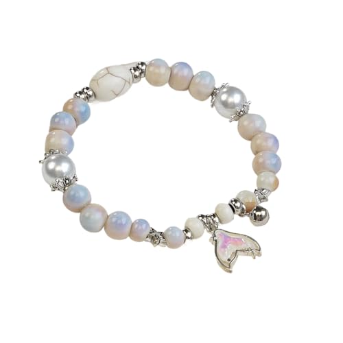 Buntes Keramik-Armband mit Seestern-Perlen für Damen, Boho-Fischperlen, geflochtene Seilkette, Strand-Party-Schmuck, 1.0*1.0*1.0 von Tefexer