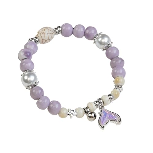 Buntes Keramik-Armband mit Seestern-Perlen für Damen, Boho-Fischperlen, geflochtene Seilkette, Strand-Party-Schmuck, 1.0*1.0*1.0 von Tefexer