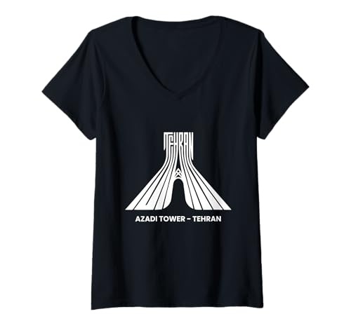 Damen Teheran, Iran Hauptstadt Tour Touristen Iranischer Urlaub T-Shirt mit V-Ausschnitt Damen Teheran, Iran Hauptstadt Tour Touristen Iranischer Urlaub T-Shirt mit V-Ausschnitt von Tehran Iran City Designs by Fasaza