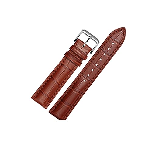 Teidea Armband Gürtel Schwarzes Leder Uhrenarmbänder 18mm 20mm 22mm Uhrenarmbänder Gentleman, Hellbraun, 16mm von Teidea