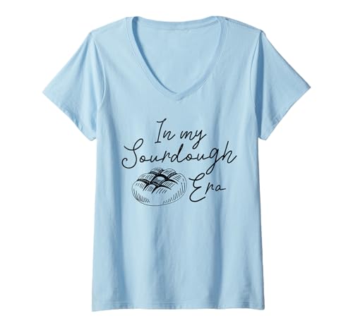 Damen In meiner Sauerteig -Ära T-Shirt mit V-Ausschnitt Damen In meiner Sauerteig -Ära T-Shirt mit V-Ausschnitt von Teigleben