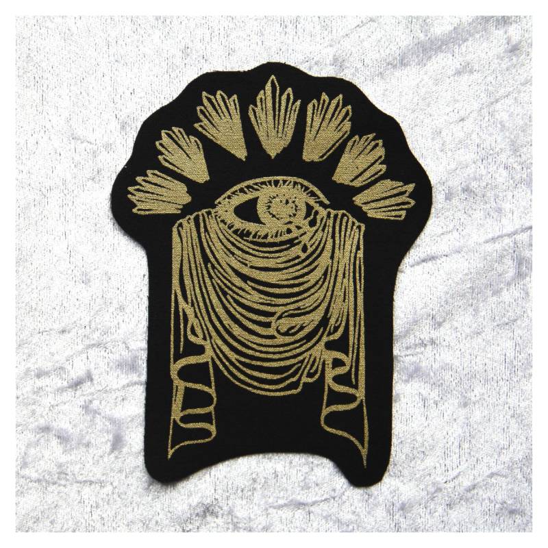 Eye Fabric Patch, Sew On Badge, Printed in Gold, Goth von TejaJamilla