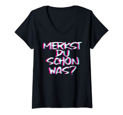 Damen Merkst Du Schon Was Trippy EDM | Festival Outfit Hardcore T-Shirt mit V-Ausschnitt Damen Merkst Du Schon Was Trippy EDM | Festival Outfit Hardcore T-Shirt mit V-Ausschnitt von Tekk Hardstyle Glitch Party Outfit Rave Geschenk