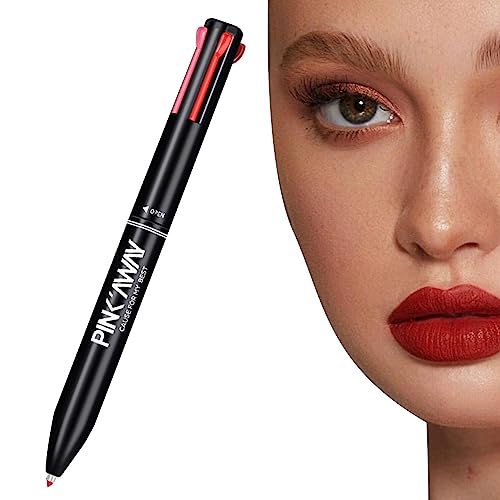 4-in-1-Make-up-Stift | Gepresster Lipliner, All-in-1-Make-up-Stift, Lippenstift | Lipliner-Stift, langlebig und wasserfest, Geschenke für Frauen für das tägliche Make-up Teksome von Teksome