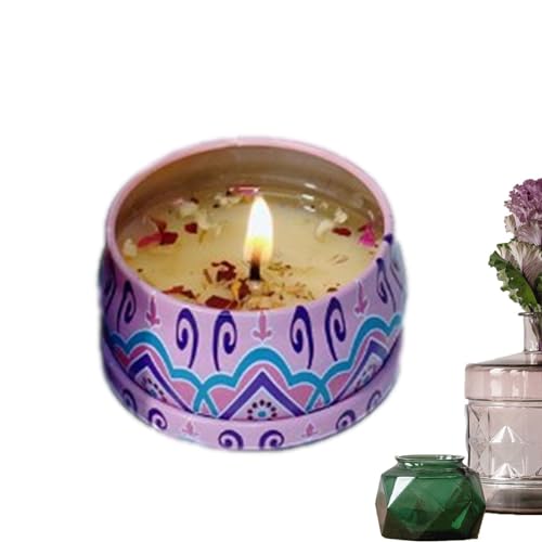 Aromatherapie-Kerze | 80g Sojawachskerzen Aromatherapie-Düfte | Getrocknete Blumen Duftkerzen Geschenk für Frauen Sojawachs Teelichter Dekorative exquisite Kerzengläser Design Teksome von Teksome