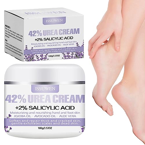 Creme für trockene Hände,42% Urea-Creme | 3,5 oz Urea-Creme mit Pflanzenextrakten für rissige Füße peelt abgestorbene Haut für Männer und Frauen Teksome von Teksome