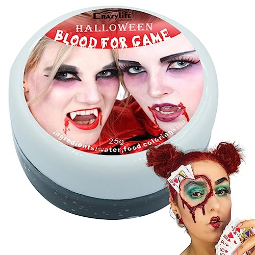 Fake Blood Gel - Realistisches Kunstblut Halloween - Waschbare Kunstblutfarbe, 25g Halloween Gerinntes Blut, Gefälschte Wundmodellierung Haut Wachs für Spezialeffekt Make-up Teksome von Teksome