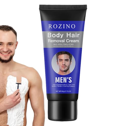 Gesichts-Haarentferner-Creme für Männer - Gesichtshaarentfernungscreme | Beruhigende und wirksame schmerzfreie Körperhaarentfernungscreme für unerwünschte grobe männliche Körperbehaarung und Teksome von Teksome