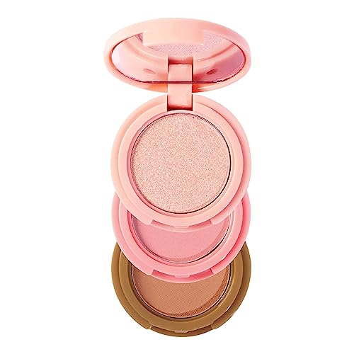 Highlighter-Puderpalette | -Lidschatten-Palette, Gesichtsrouge, Textmarker | Schweißfester Wangen-Highlighter für schimmernde, langanhaltende Konturierung Teksome von Teksome