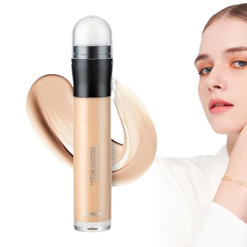 Korrektur-Concealer,Feuchtigkeitsspendender, hochpigmentierter Concealer | Augenringe-Korrektor, Eye Brighten Concealer, hochpigmentierter, leichter Concealer mit Schwammkopf für Frauen Teksome von Teksome