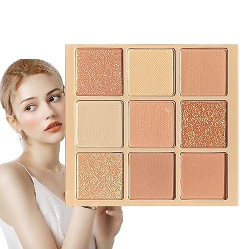 Lidschattenpalette für Frauen, 9 Farben Beauty Augen-Make-up-Set, Pigment-Lidschatten-Palette, wasserfester Lidschatten, professionelles Beauty-Augen-Make-up-Set, bunter, matt- und Teksome von Teksome