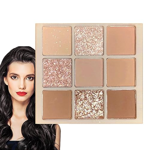 Lidschattenpalette für Frauen - Helle Make-up-Palette mit 9 Farben - Professionelles Beauty-Augen-Make-up-Set – Pigment-Lidschatten-Palette mit lebendigen Farben, Schattierungen, Kosmetik – Teksome von Teksome