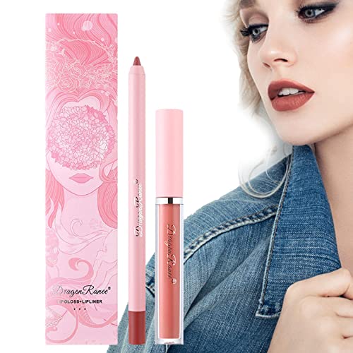 Lippenkonturenstift-Set | Samtige Lippen-Make-up-Kits verblassen nicht wasserdicht - Make-up-Set Antihaft-Becher Lipgloss-Kit Schönheitskosmetik Make-up-Geschenk für Mädchen Teksome von Teksome