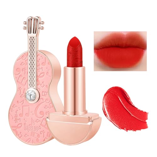 Matter Lippenstift | Lipgloss in Violinform, antihaftbeschichtet, samtiger Lippenstift, langlebig,Feuchtigkeitsspendendes, wischfestes Lippenstift-Lippenflecken-Make-up für Frauen Teksome von Teksome