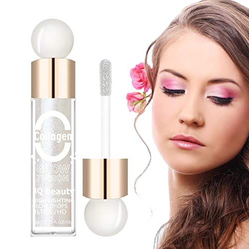 Metallischer Lidschattenstift | Flüssiges Schimmer-Glitzer- und Glow-Lidschatten-Schimmer-Make-up - Highlight Eye Makeup Glitter und Glow Liquid Eyeshadow Long Lasting for Woman Girl Party Teksome von Teksome