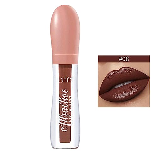 Samtiger Lipgloss, Hochpigmentierter samtiger flüssiger Lippenstift mit Antihaftbeschichtung, Nicht verblassendes, wasserfestes Lipgloss-Set für Mädchen und Frauen als Make-up-Geschenk Teksome von Teksome