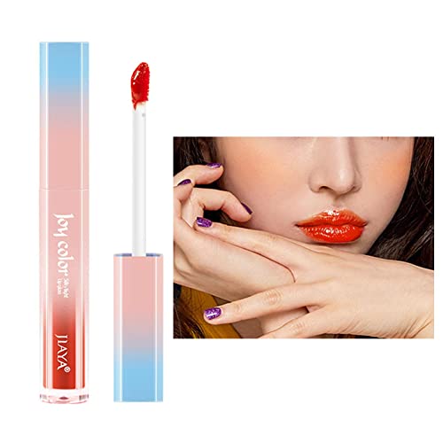 Spiegellippenstift - Spiegelroter Lippenstift, langlebig,Flüssiger Lippenstift, Nude, Antihaft-Becher, verblasst nicht, Geschenk für Frauen, Lippentönung, roter Lippenstift, Geschenk für Teksome von Teksome