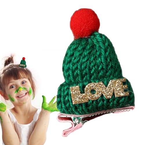 Strickmützen-Haarnadeln | Bequeme Mini-Strick-Haarspange in Beanie-Form – Kindermode Haarnadeln für Reisen, Weihnachtsfeier, Zuhause, Dating, Versammlung, Weihnachtsbaum Teksome von Teksome