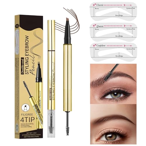 Teksome Augenbrauen Stift,Doppelseitiger 4-Zinken Gel Stift - Schminkfeste Kosmetik Für Damen Sport Make-up Teksome Augenbrauen Stift,Doppelseitiger 4-Zinken Gel Stift - Schminkfeste Kosmetik Für Damen Sport Make-up von Teksome