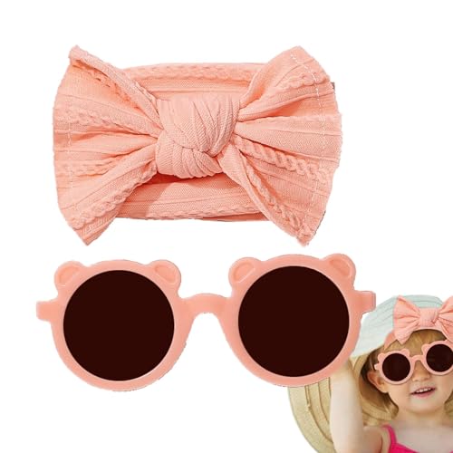 Teksome Baby-Stirnbänder mit Schleifen, Baby-Stirnbänder für Mädchen mit Schleifen | Kinder-Brillen-Haarband-Sets | Weiche elastische Nylon-Haarbänder, Neugeborenen-Schleifen-Stirnbänder mit von Teksome