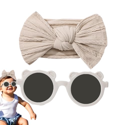 Teksome Baby-Stirnbänder mit Schleifen, Baby-Stirnbänder für Mädchen mit Schleifen | Kopfbedeckungsbrillen-Set für Kinder,Weiche elastische Nylon-Haarbänder, Neugeborenen-Schleifen-Stirnbänder mit von Teksome