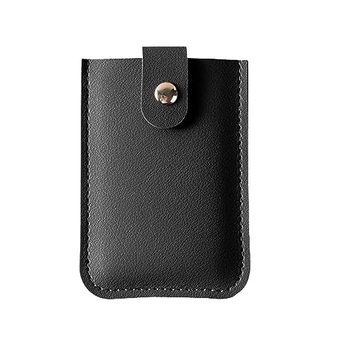 Teksome Brieftasche Minimalistisch | Tragbares schlankes Kreditkartenetui mit Druckknopf | Schiebehülle für Mitgliedskarte Ausweise, Druckknopf-Brieftasche, Schwarz , 1 von Teksome