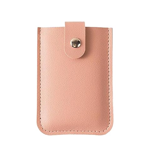 Teksome Brieftasche Minimalistisch | Tragbares schlankes Kreditkartenetui mit Druckknopf | Schiebehülle für Mitgliedskarte Ausweise, Druckknopf-Brieftasche, rose, 1 von Teksome