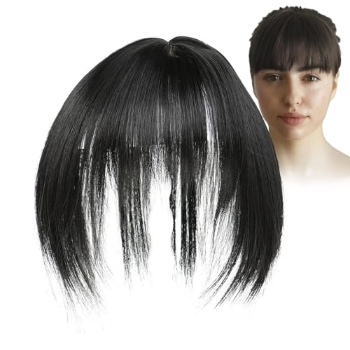 Teksome Clip-in-Pony-Echthaar,Pony-Clip-in-Haarverlängerungen - Wispy Bangs Haarspange | Natürliche Air Bangs, Haarteile für Frauen, natürlicher kurzer Pony, Haarspangen, Clip-In-Pony-Werkzeuge für von Teksome