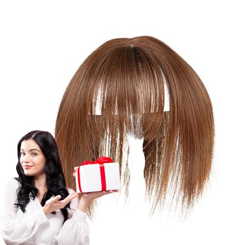 Teksome Clip-on-Pony für Frauen, Clip-in-Pony - Wispy Bangs Haarspange - Natürliche Air Bangs, Haarteile für Frauen, natürlicher kurzer Pony, Haarspangen, Clip-In-Pony-Werkzeuge für Haarverlängerungen von Teksome