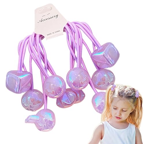 Teksome Elastischer Haargummi mit Doppelkugeln, Haarwickelschnur für Zöpfe, Doppelball, elastisches Haargummi-Armband, Haargummis, dünnes Haar, elastische Haarseile, elastisch für Mädchen von Teksome