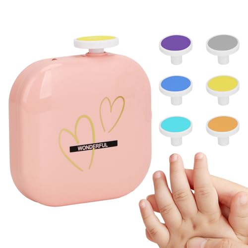 Teksome Elektrische Nagelfeile für Kinder, Nagelschneider für Kleinkind - USB Electric Toddler Nagel Trimming File | LED beleuchtet tragbares Maniküre-Werkzeug mit niedrigem Noise mit 6 Schleifpads von Teksome