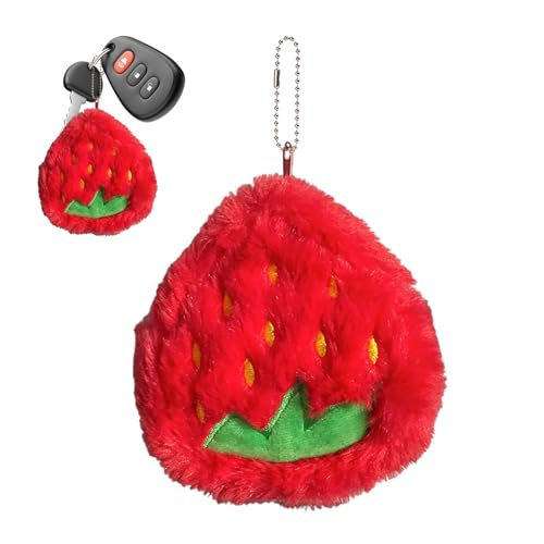 Teksome Frucht-Plüsch-Münzbeutel,-Münzbeutel - Kleines Portemonnaie im Plüsch-Design mit Fruchtmotiv,Verschleißfeste kleine Geldbörse mit Fruchtdesign, Plüschtaschenanhänger, multifunktional, passend von Teksome