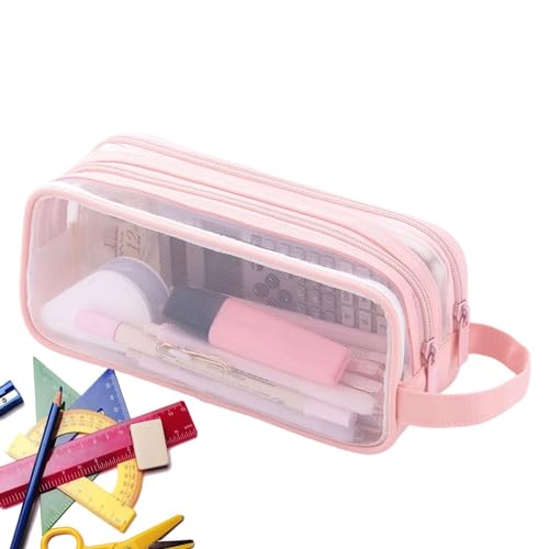 Teksome Gitternetz-Federmäppchen, durchsichtiges Netz-Federmäppchen | Handheld-Multifunktions-Bleistifttasche - Transparenter Schreibwaren- und Make-up-Organizer für Erwachsene und Studenten Teksome Gitternetz-Federmäppchen, durchsichtiges Netz-Federmäppchen | Handheld-Multifunktions-Bleistifttasche - Transparenter Schreibwaren- und Make-up-Organizer für Erwachsene und Studenten von Teksome